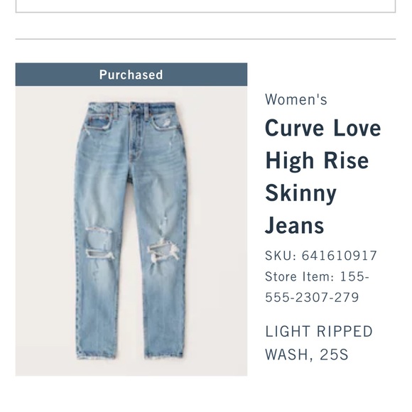 Abercrombie & Fitch Denim - A&F curve love high rise skinny jean